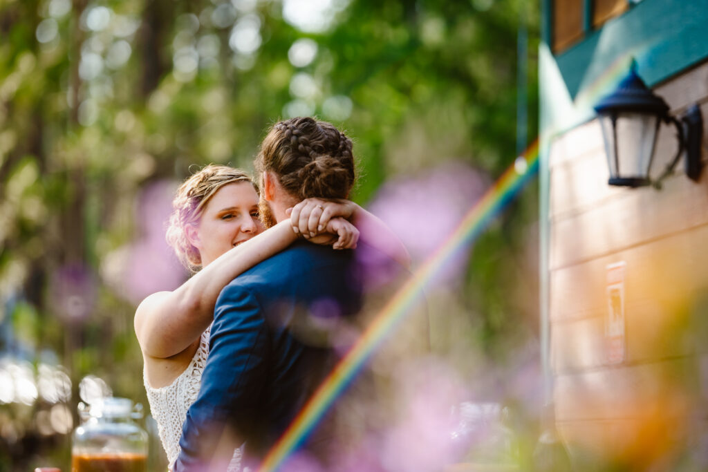 Bride and groom during their first dance