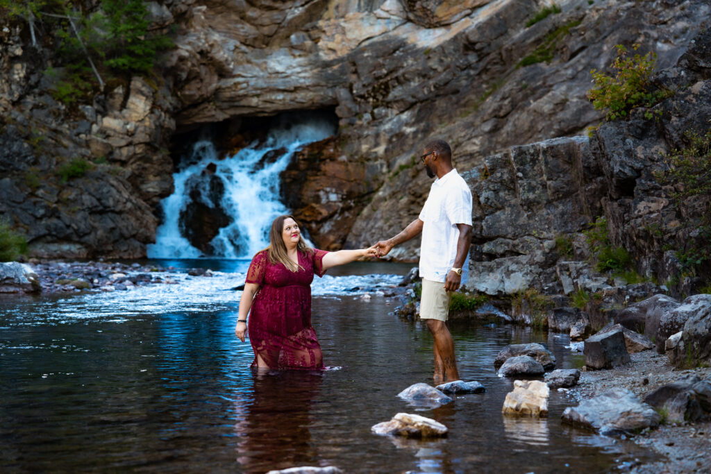 Running Man Falls Engagement session.