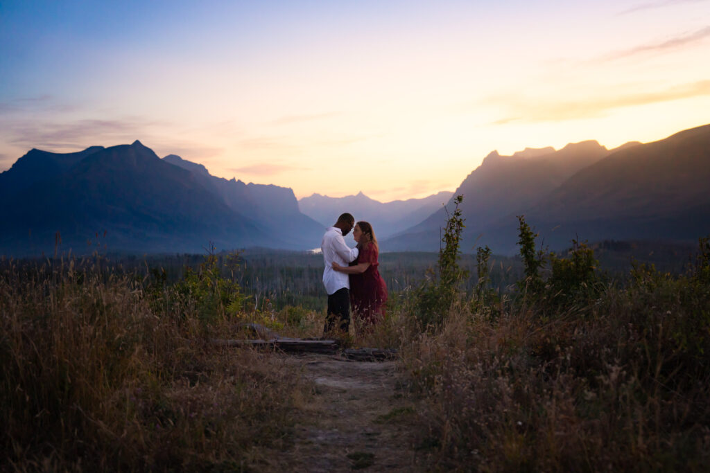 East Glacier Sunset Engagement Session.