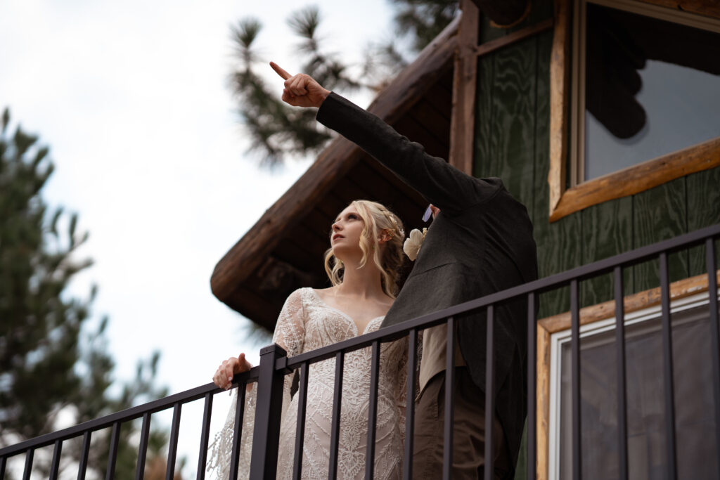 bride and groom at airbnb