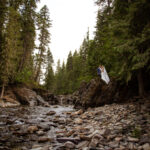 Couple eloping in a river gorge.