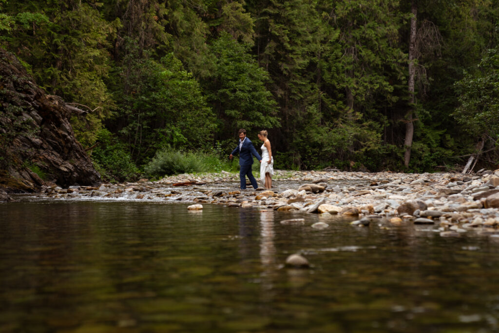 Couple eloping in a remote location