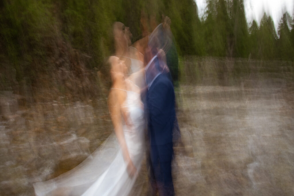 intentionally blurry image of a couple dancing.